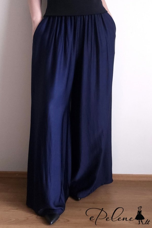 Prabangios šilko ir viskozės kelnės